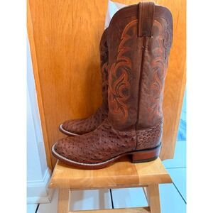 Vintage Justin Full Quill Ostrich Boots Sz 10 EE